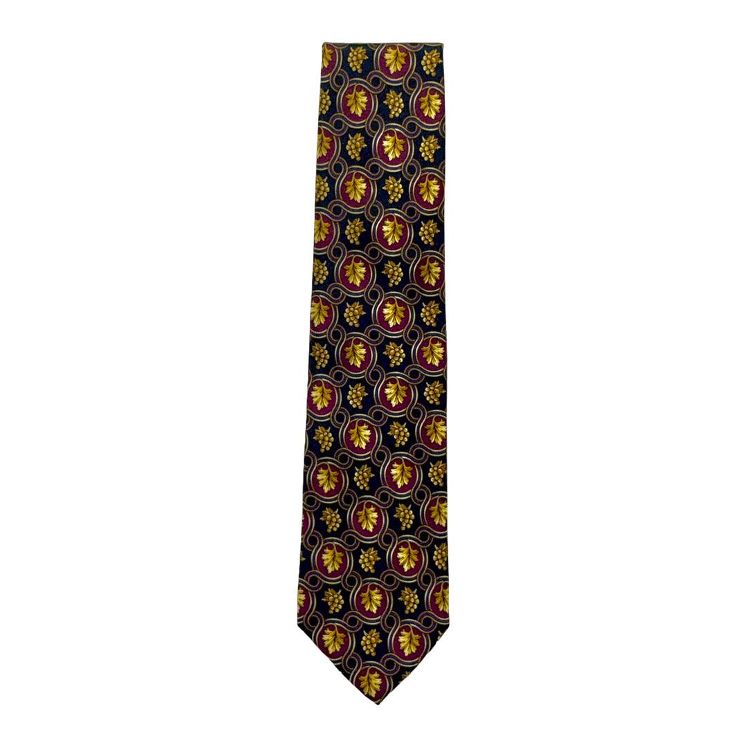1990’S LANDS’ END MADE IN USA 100% ITALIAN SILK GRAPE PRINT NECKTIE