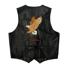Load image into Gallery viewer, 1990’S RIDE FREE MADE IN USA MOTORCYCLE LEATHER VEST MEDIUM
