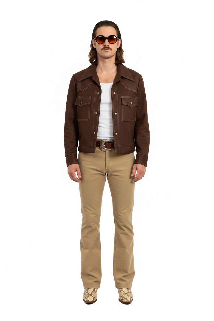 1970’S STYLE MADE IN USA CROPPED WESTERN PEARL SNAP JACKET MEDIUM