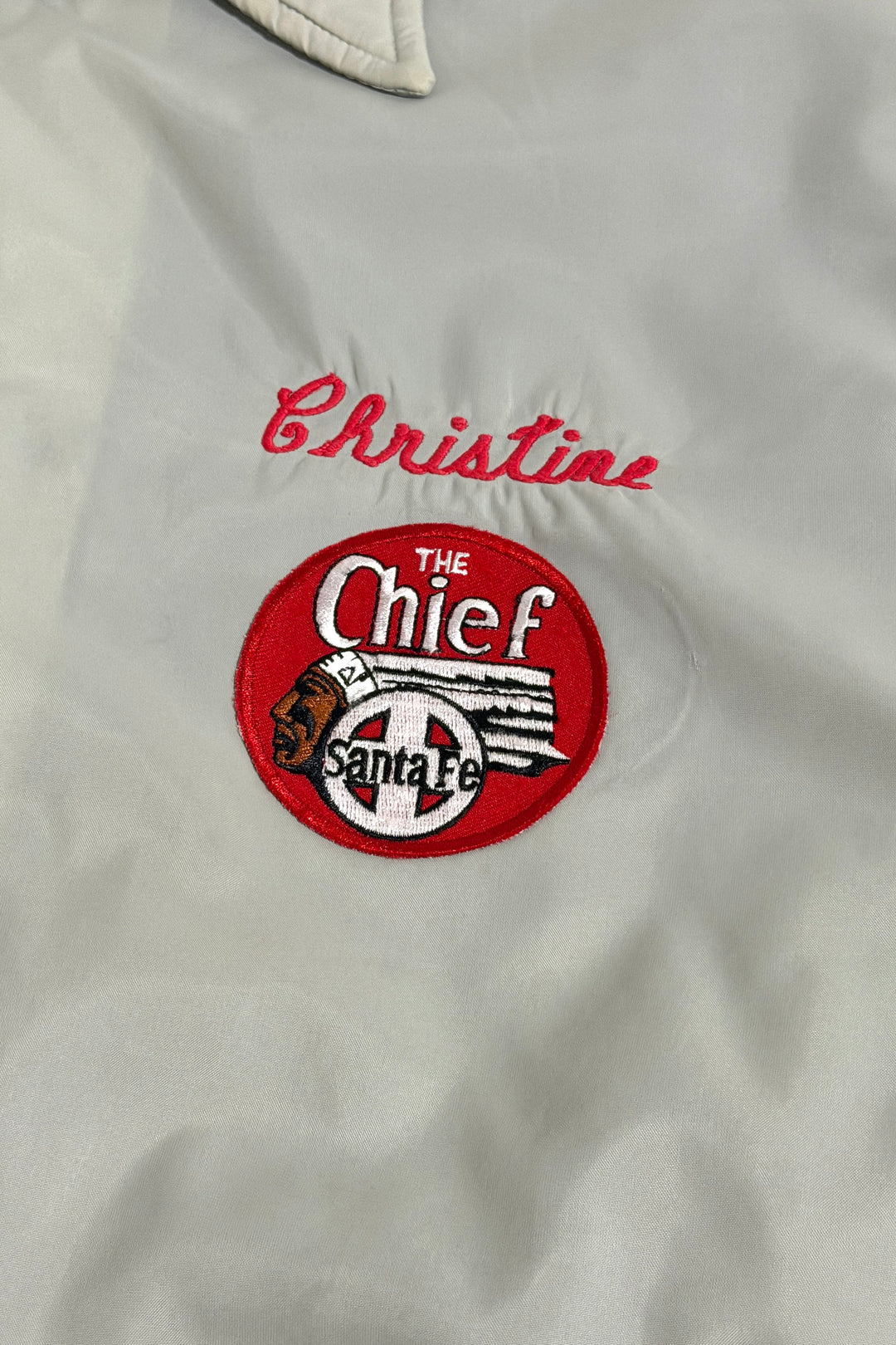 1970’S SANTA FE RAILWAYS MADE IN USA CROPPED “THE CHIEF” TRAIN RAILROAD COACHES JACKET MEDIUM