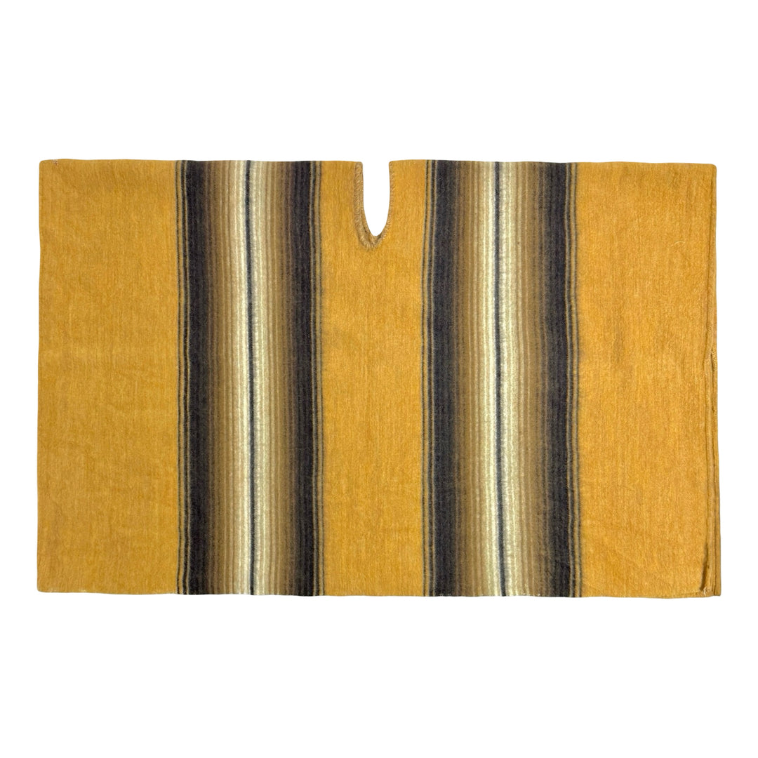 1940’S HANDWOVEN WOOL MEXICAN BLANKET PONCHO / JORONGO