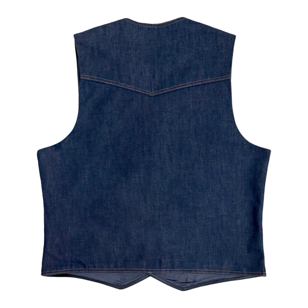 1970’S LEVI’S PANATELA MADE IN USA RAW DENIM WESTERN VEST LARGE