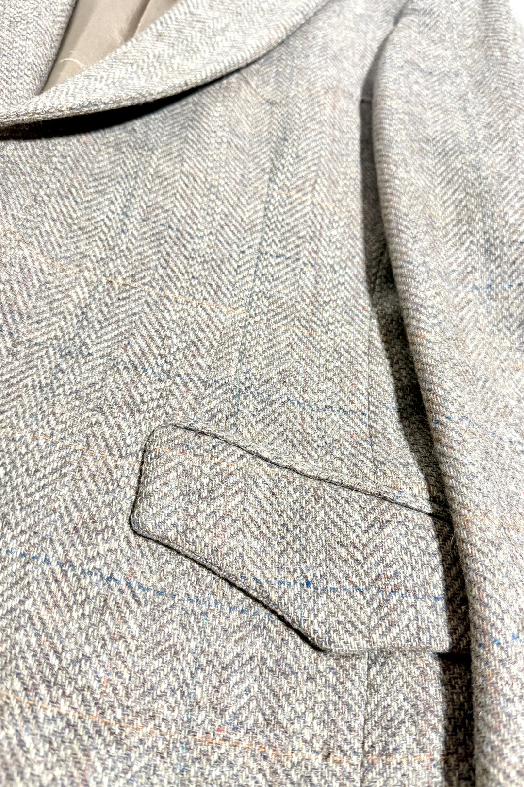 1970’S PANHANDLE SLIM MADE IN USA WESTERN HERRINGBONE WOOL TWEED FLARED LEG SUIT 42R