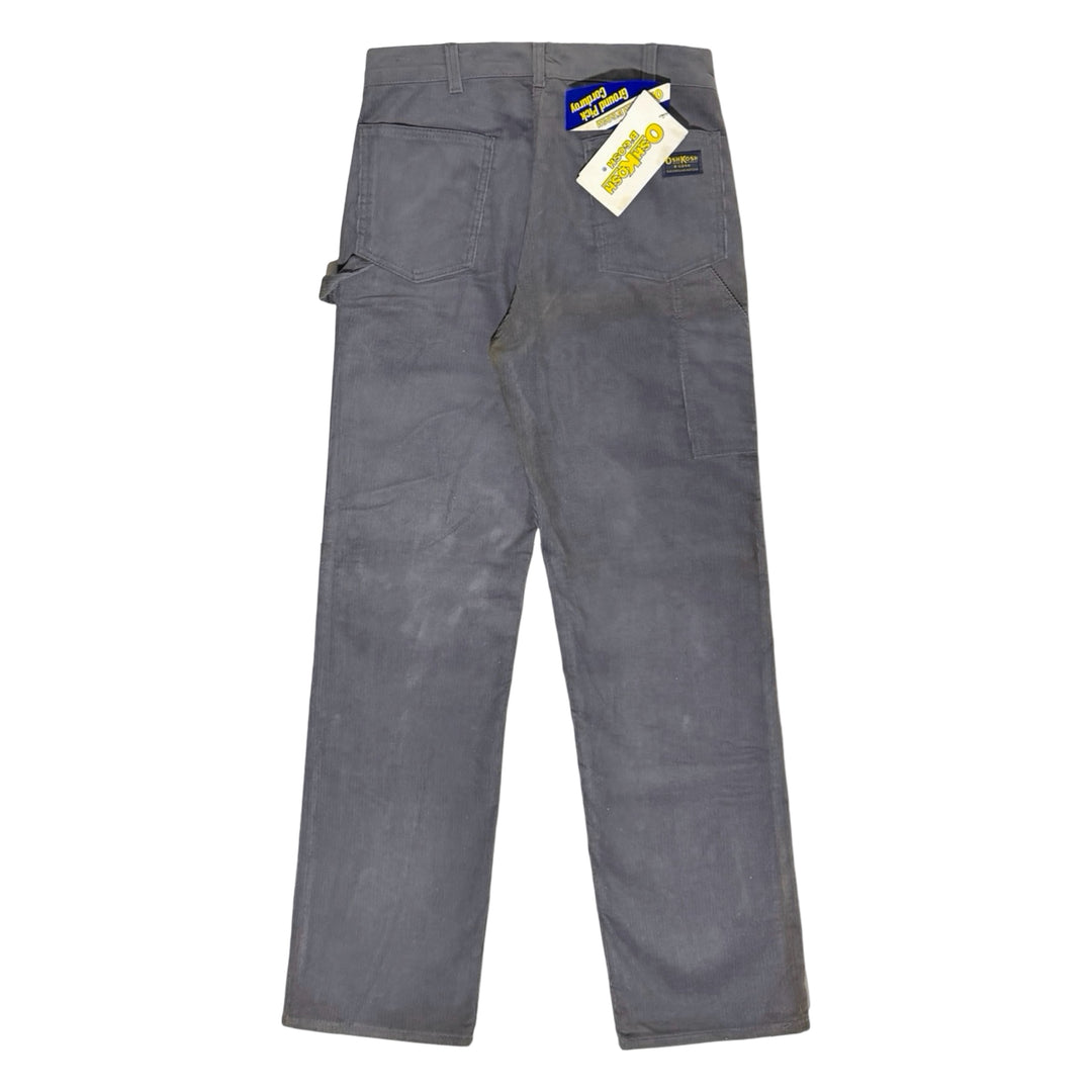 1980’S DEADSTOCK OSH KOSH B’GOSH MADE IN USA GRAY CORDUROY CARPENTER PAINTER PANTS 32 X 32