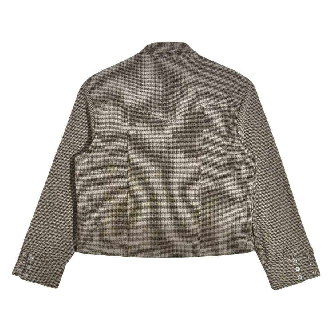 1960’S LEE RIDERS MADE IN USA CROPPED HOUNDSTOOTH WESTERN PEARL SNAP TRUCKER JACKET X-LARGE