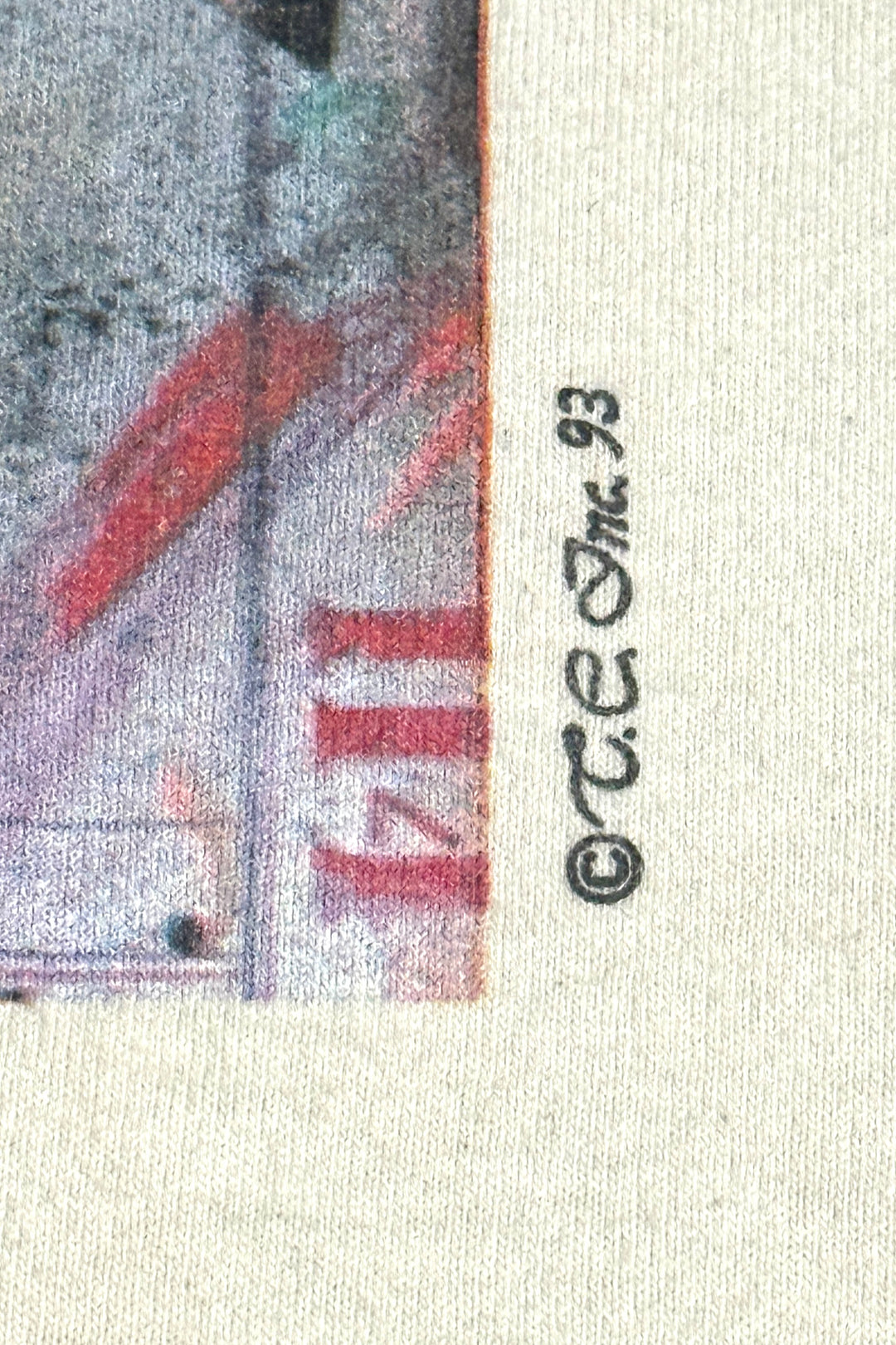 1990’S JIMMIE LEE BROWN MADE IN USA ART PRINT S/S T-SHIRT LARGE