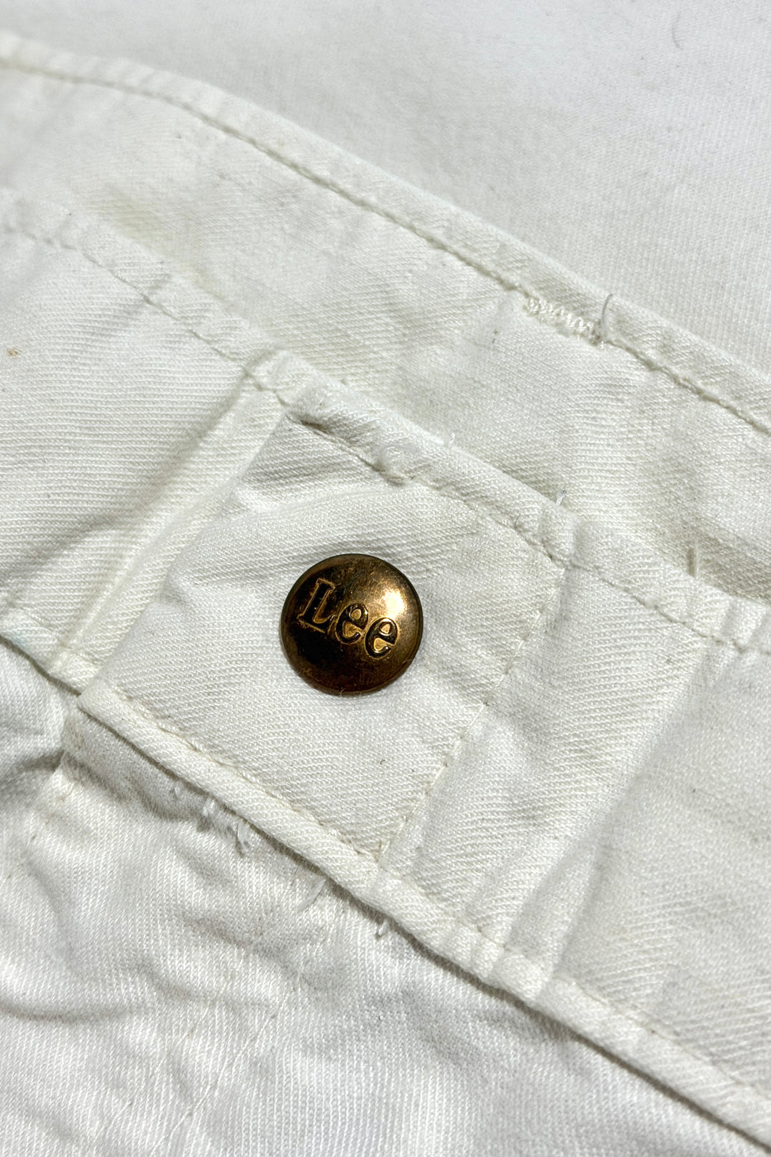 1970’S LEE MADE IN USA OFF WHITE PAINTER CARPENTER WORKWEAR PANTS 34 X 34