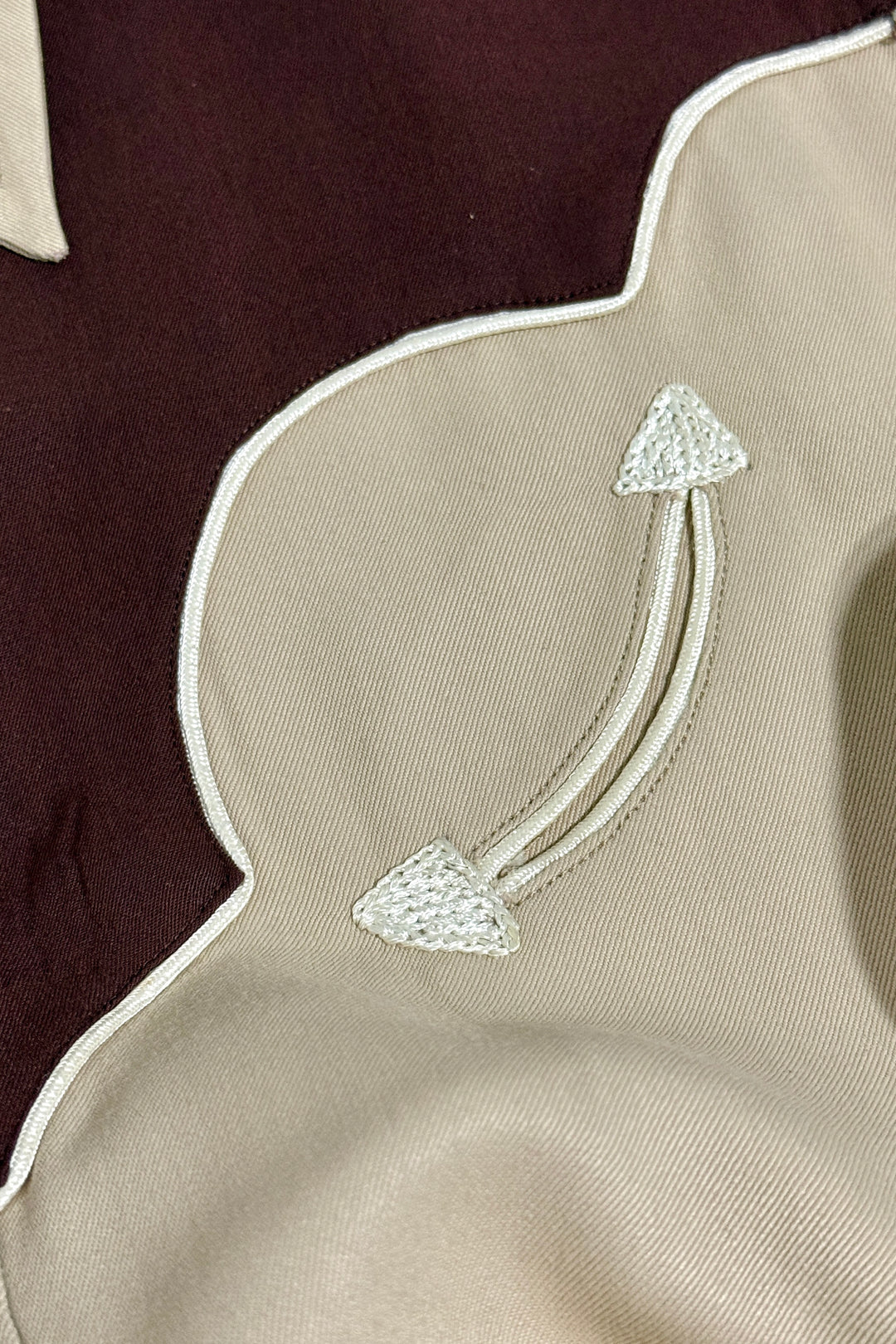 1940’S CUSTOM HANDMADE IN USA WESTERN GABARDINE SMILE POCKET REAL MOTHER OF PEARL SNAP L/S B.S. SHIRT MEDIUM