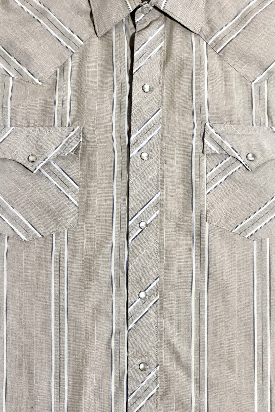 1990’S ATB WESTERN WEAR MADE IN USA STRIPED PEARL SNAP S/S B.D. SHIRT X-LARGE