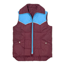 Load image into Gallery viewer, 1970’S SEARS MADE IN USA QUILTED GOOSE DOWN CROPPED WESTERN PUFFER VEST SMALL
