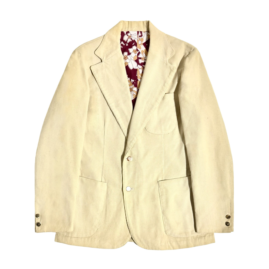 1970’S CUSTOM MADE IN USA CORDUROY FLARED WIDE LEG 2 PIECE DISCO SUIT 40R