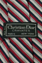 Load image into Gallery viewer, 1970’S CHRISTIAN DIOR MADE IN FRANCE 100% SILK STRIPED HANDMADE TIE
