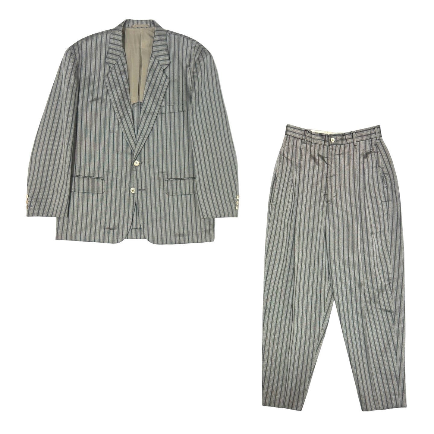 1980’S COMME DES GARÇONS HOMME PLUS MADE IN JAPAN S/S 1987 STRIPED SUIT MEDIUM