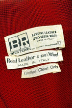 Load image into Gallery viewer, 1950’S BR WESTERNS MADE IN ITALY CROPPED SUEDE VIRGIN WOOL KNIT CARDIGAN SWEATER MEDIUM
