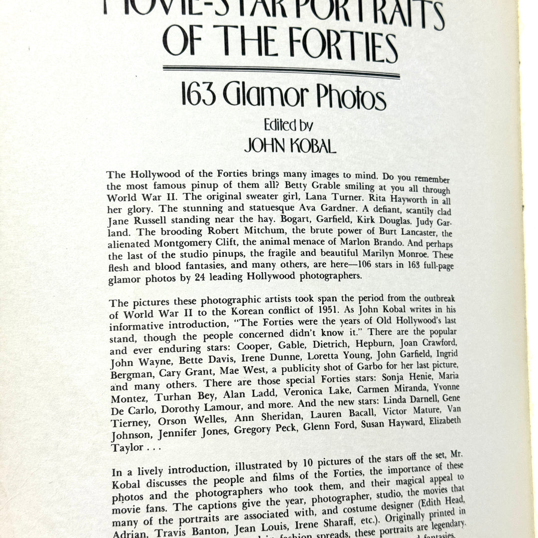 MOVIE STAR PORTRAITS OF THE FORTIES BOOK