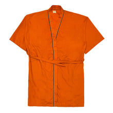 Load image into Gallery viewer, 1950’S JOHN WANAMAFER MADE IN USA ORANGE CONTRAST LOUNGE ROBE LARGE
