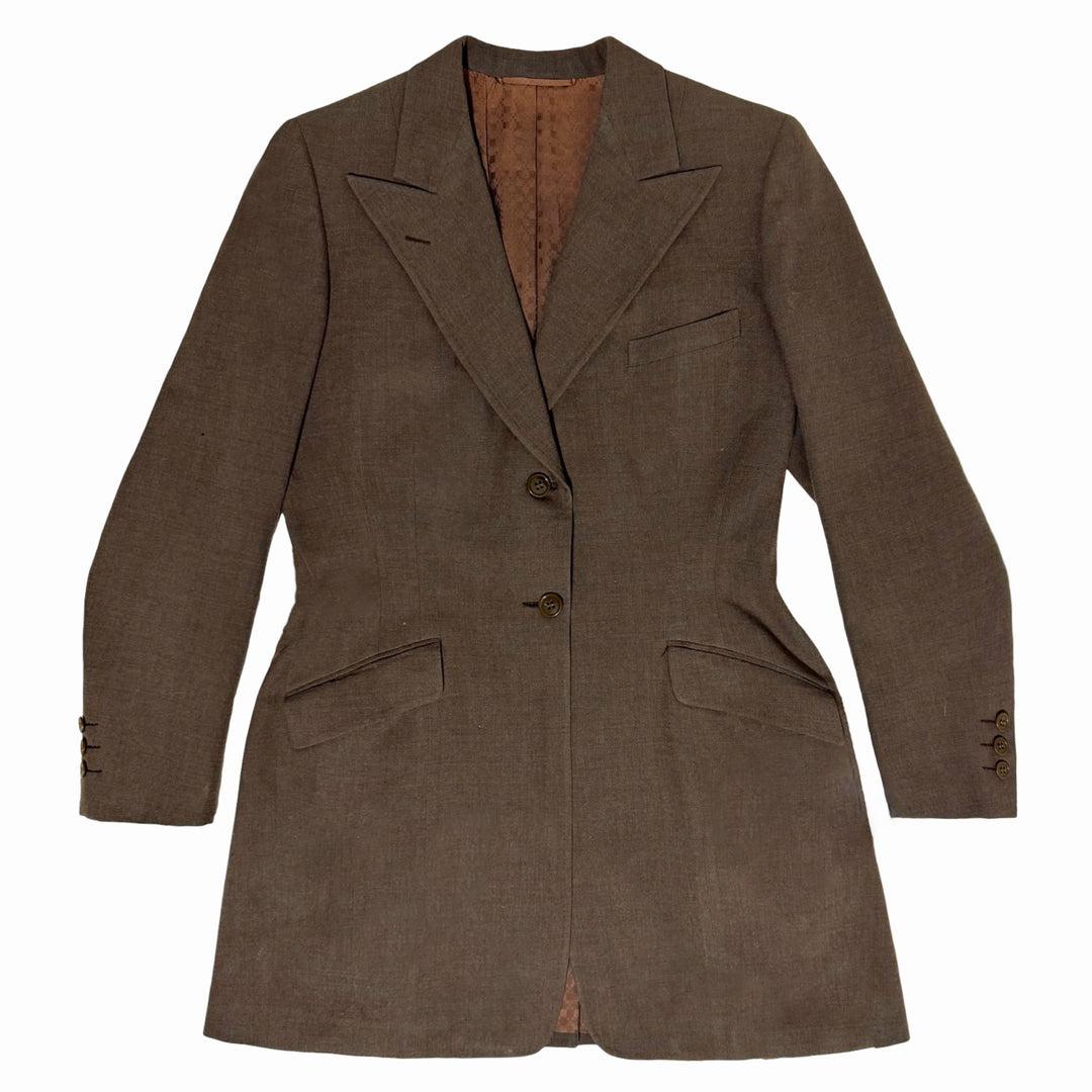 1950’S CHARLES H. ANDERSON MADE IN USA BROWN PLAID WOOL CHICAGO BESPOKE EQUESTRIAN RIDING HACKING JACKET WOMEN’S MEDIUM