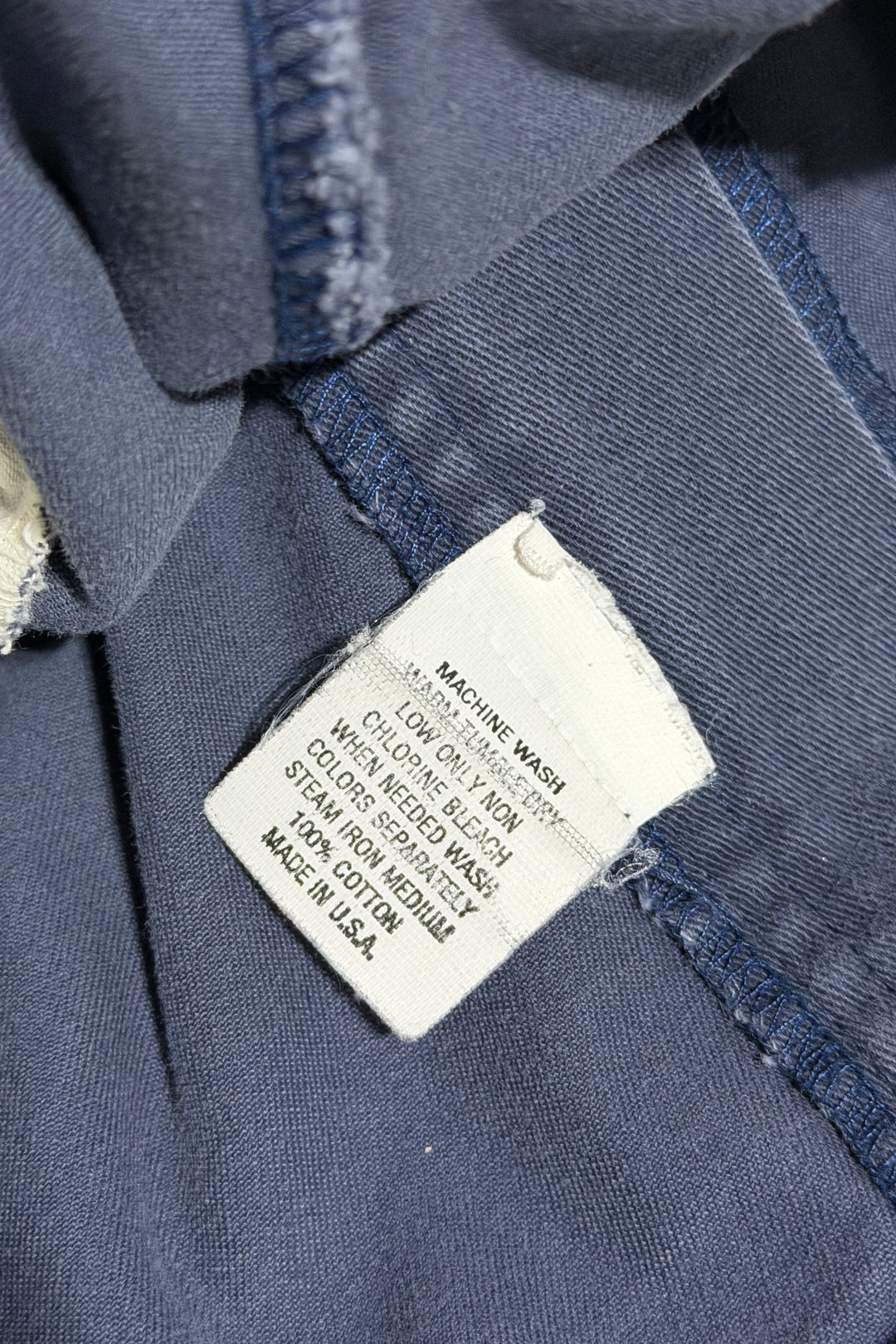 1980’S POLO RALPH LAUREN MADE IN USA FADED NAVY BLUE HIGH WAISTED PLEATED CHINO TROUSERS 34 X 30