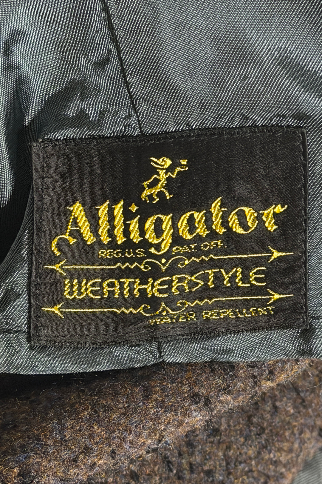 1960’S ALLIGATOR UNION MADE IN USA MARLED WOVEN WOOL LONG COAT JACKET LARGE