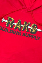 Load image into Gallery viewer, 1990’S RAKS BUILDING SUPPLY MADE IN USA FLEECE HOODIE SMALL
