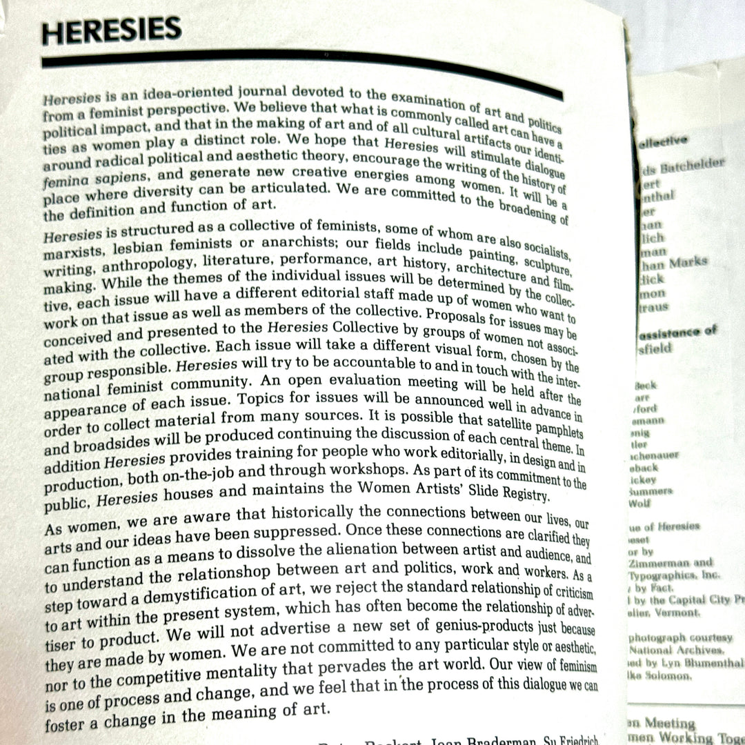 HERESIES FEMINIST MAGAZINE: WOMEN WORKING TOGETHER