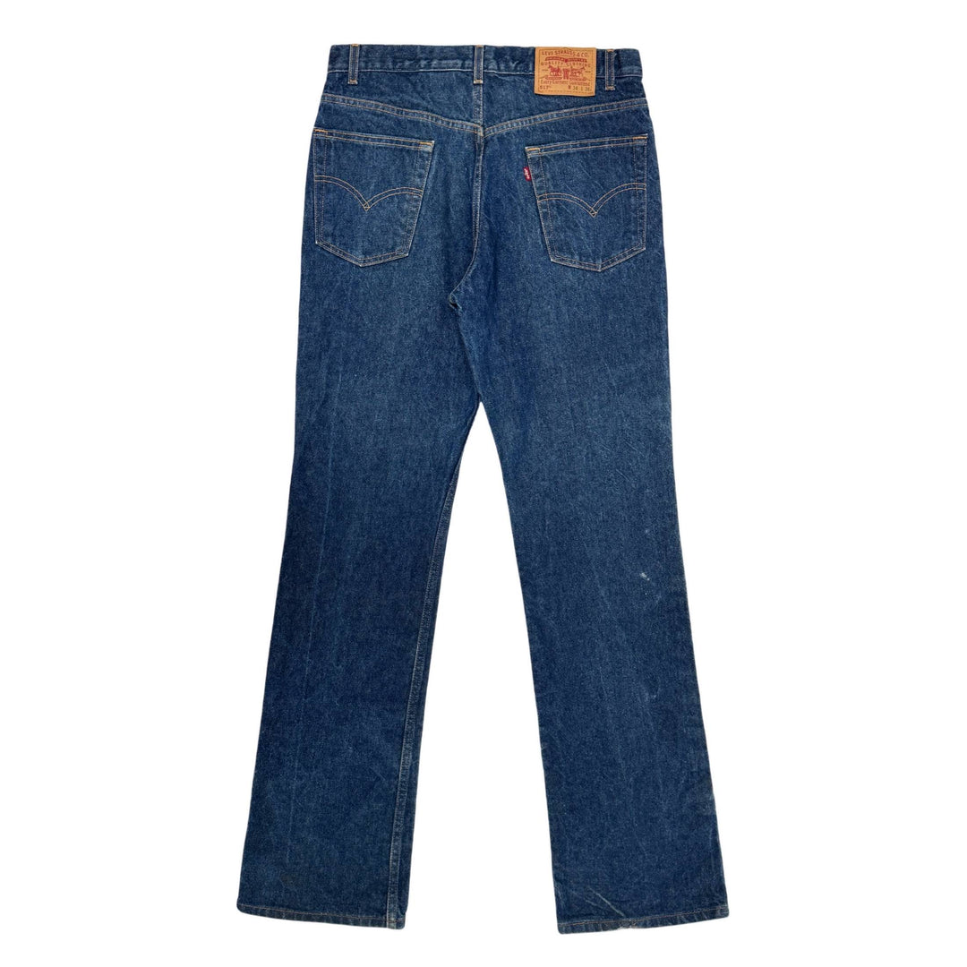 1990'S LEVI'S MADE IN USA 517 ORANGE TAB DARK WASH WESTERN BOOT CUT DENIM JEANS 36 X 36