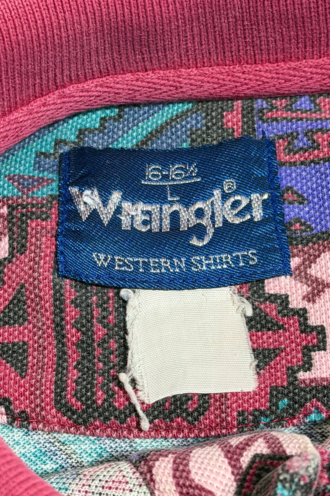1980’S WRANGLER MADE IN USA SOUTHWESTERN PRINT KNIT S/S B.D. POLO SHIRT LARGE
