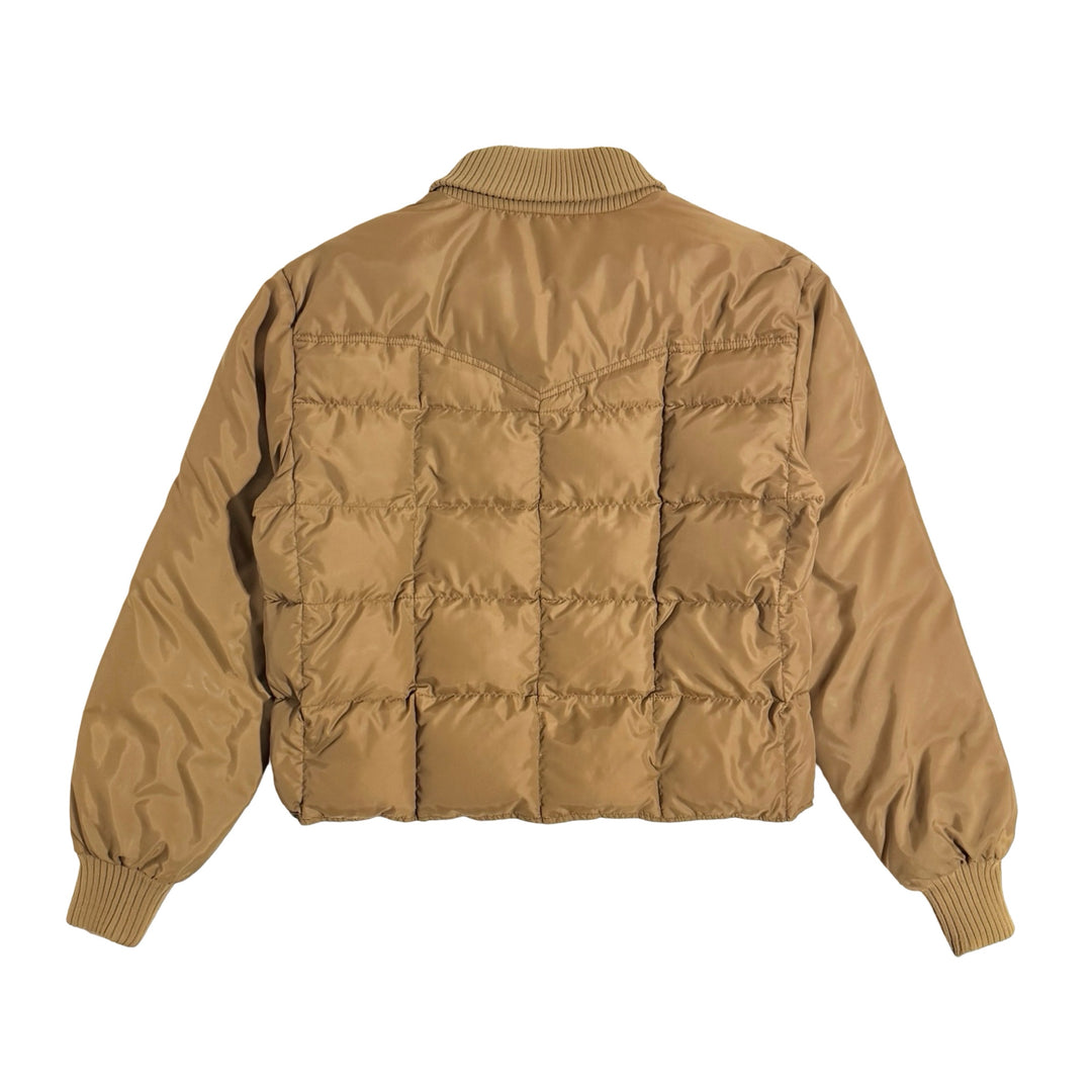 1980’S WALLS BLIZZARD PRUF®️ MADE IN USA CROPPED WESTERN QUILTED GOOSE DOWN BOMBER JACKET LARGE
