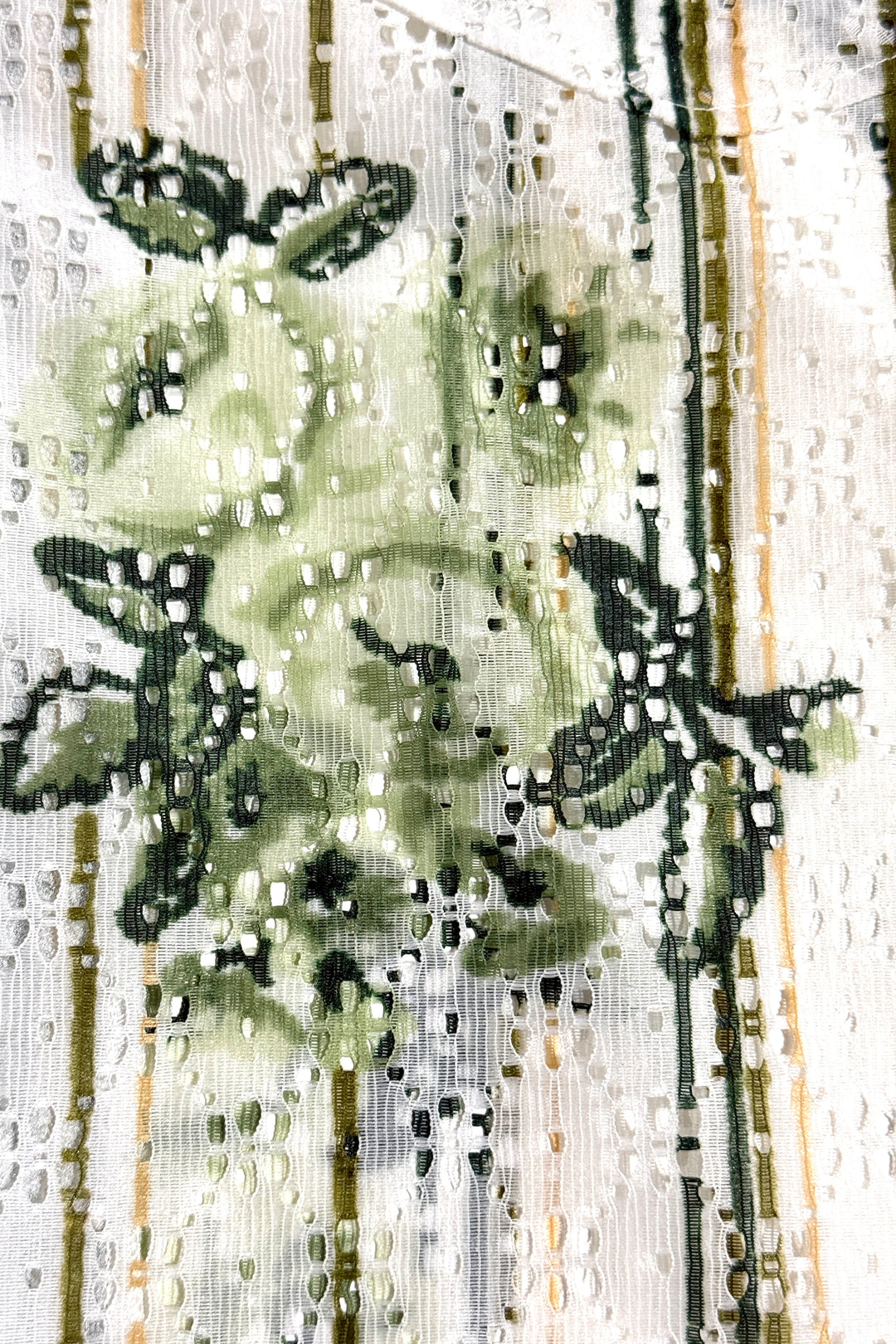 1970’S JOEL MADE IN USA CROPPED FLORAL PRINT MESH KNIT CAMP COLLAR S/S B.D. SHIRT MEDIUM