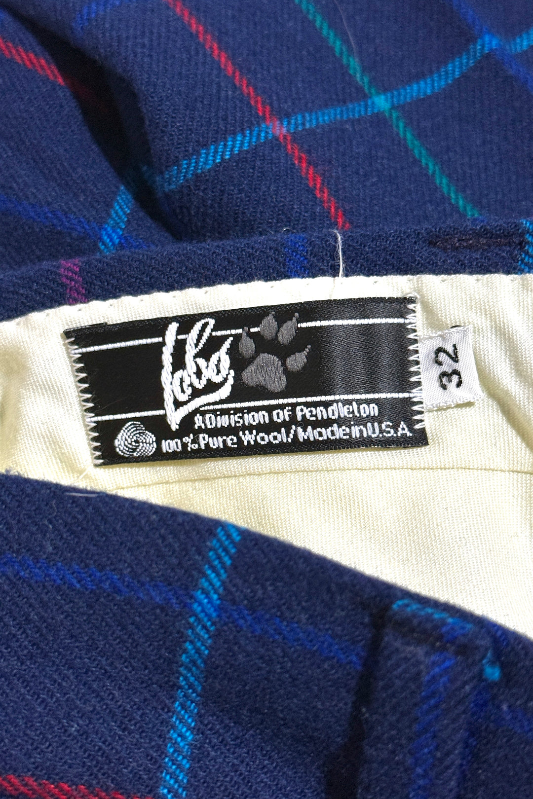 1990’S LOBO BY PENDLETON MADE IN USA PLAID WOOL HIGH WAISTED PLEATED TROUSERS 32 X 30