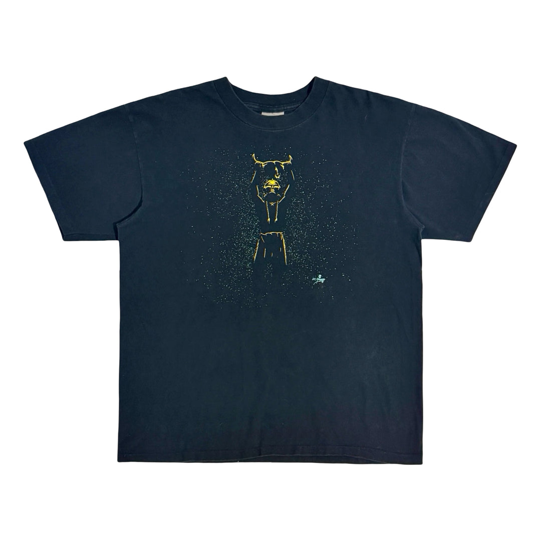 1990’S NATIVE AMERICAN NIGHT SKY MADE IN USA FADED BLACK SINGLE STITCH S/S T-SHIRT LARGE