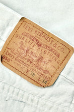 Load image into Gallery viewer, 1990’S LEVI’S MADE IN USA 550 BAGGY FIT OFF WHITE DENIM PANTS 36 X 30
