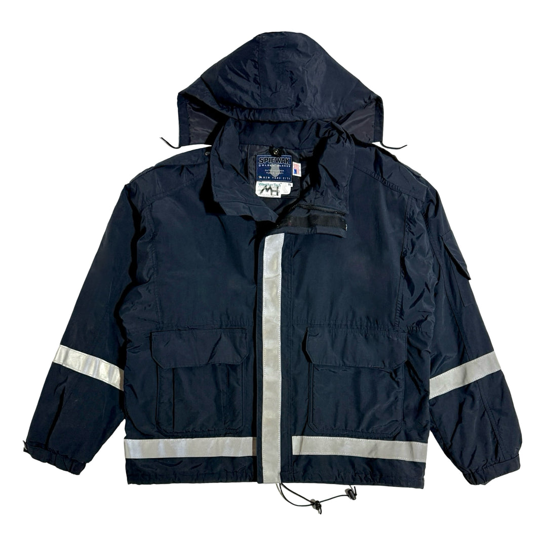 SPIEWAK GOLDEN FLEECE HI-VIS MADE IN USA REMOVABLE THERMAL LINED HOODED CROPPED WORKWEAR JACKET X-LARGE