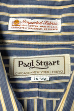 Cargar imagen en el visor de la galería, 1980’S PAUL STUART MADE IN USA STRIPED L/S B.D. SHIRT X-LARGE
