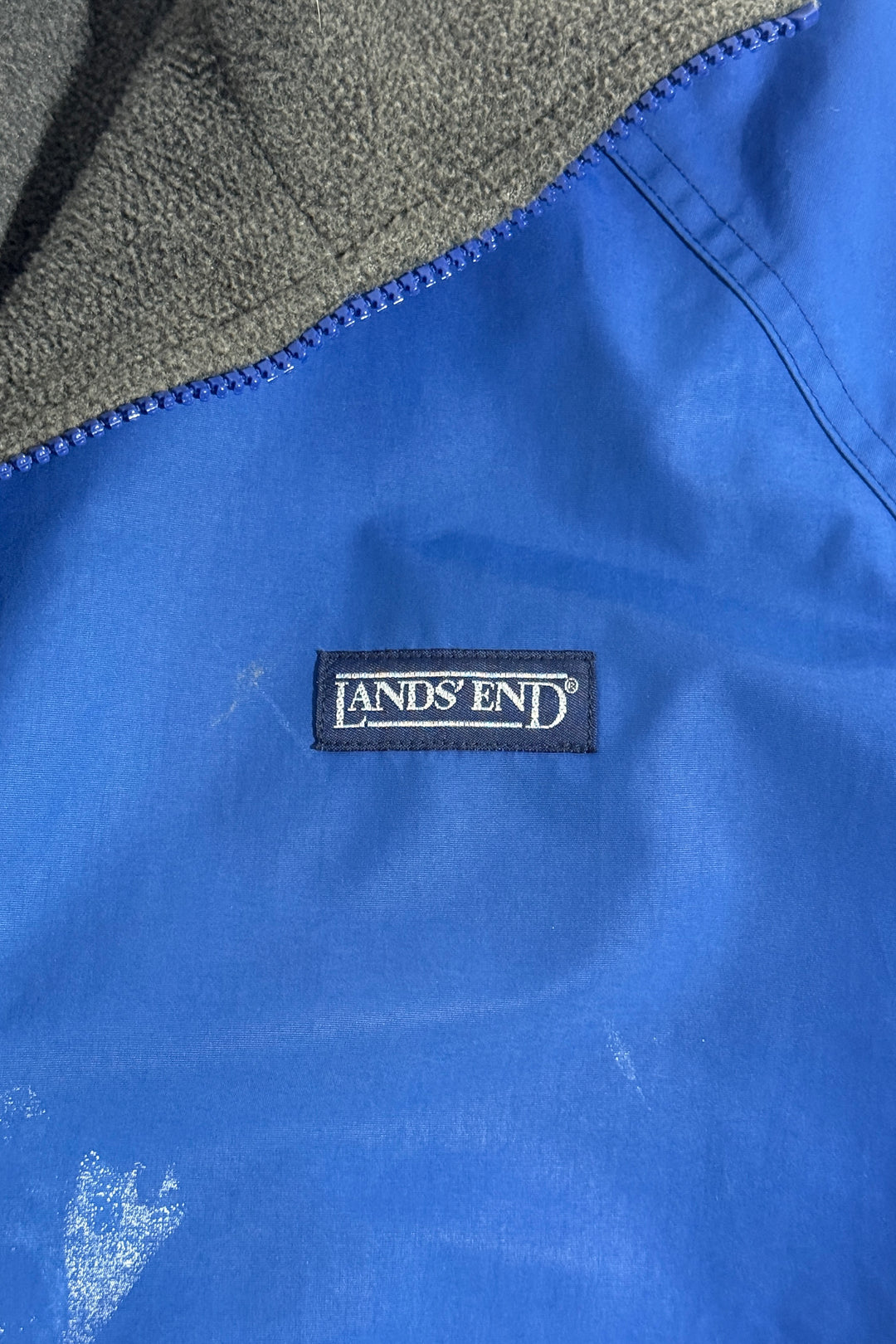 1990’S LANDS’ END THRASHED &amp; FADED CROPPED WINDBREAKER JACKET LARGE