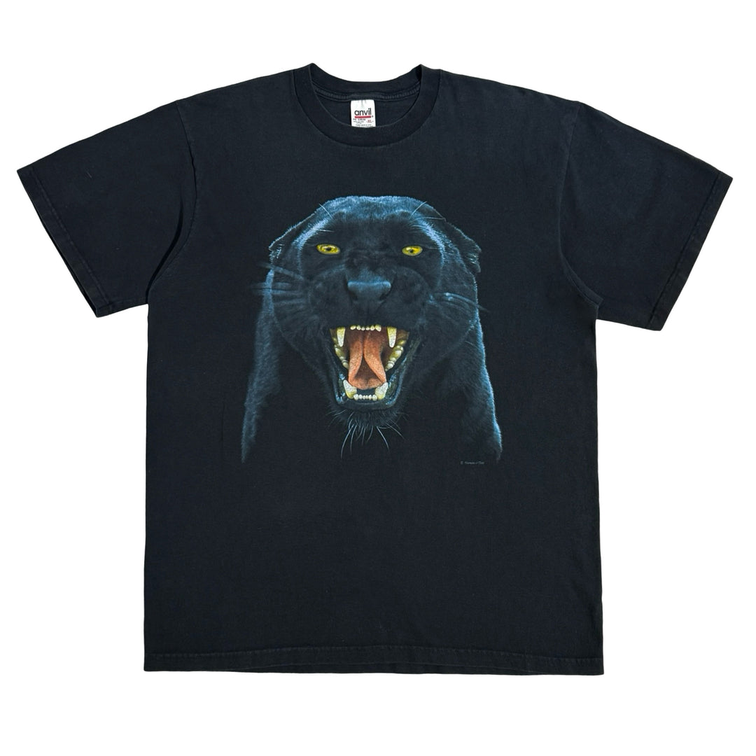 1990’S BLACK PANTHER MADE IN USA FADED BLACK S/S T-SHIRT X-LARGE