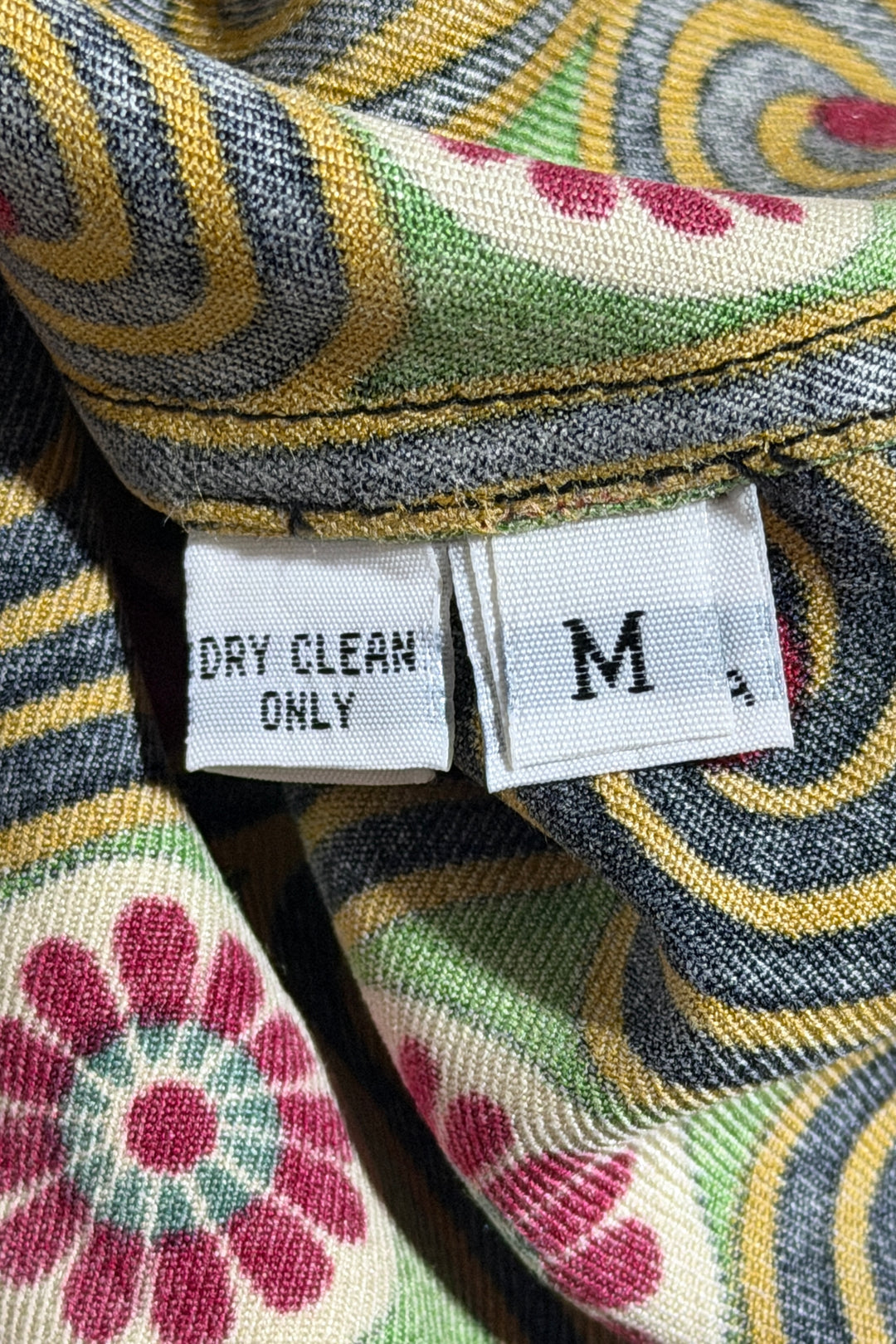 1990’S TODD OLDHAM MADE IN USA 70’S PSYCHEDELIC PRINT COTTON GABARDINE OVERSIZED L/S B.D. SHIRT X-LARGE