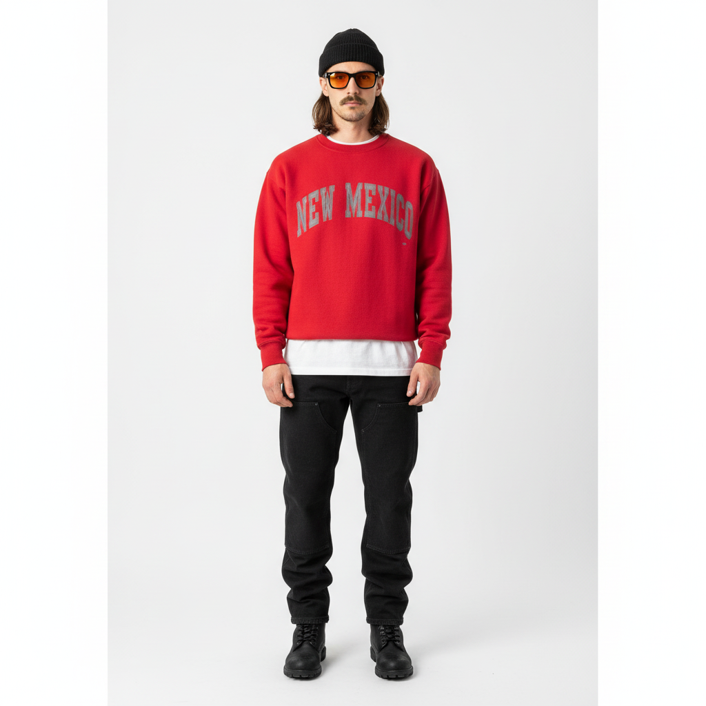 1980’S UNIVERSITY OF NEW MEXICO MADE IN USA FLEECE CREWNECK SWEATER X-LARGE