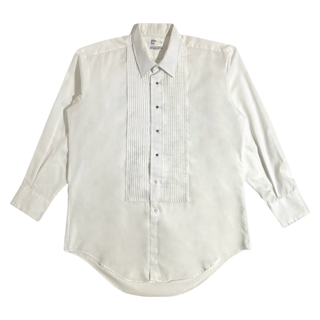 1970’S AFTER SIX MADE IN USA WESTERN PEARL SNAP FRILLED TUXEDO L/S B.D. SHIRT X-LARGE