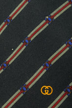 Load image into Gallery viewer, 1970’S GUCCI MADE IN ITALY 100% SILK THRASHED STRIPED HANDMADE TIE
