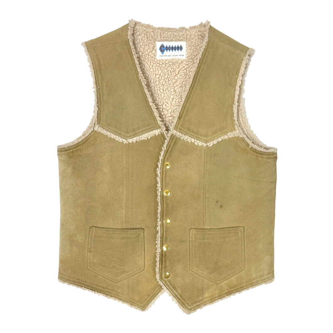 1970’S COOPER MADE IN USA SUEDE LEATHER WESTERN VEST MEDIUM