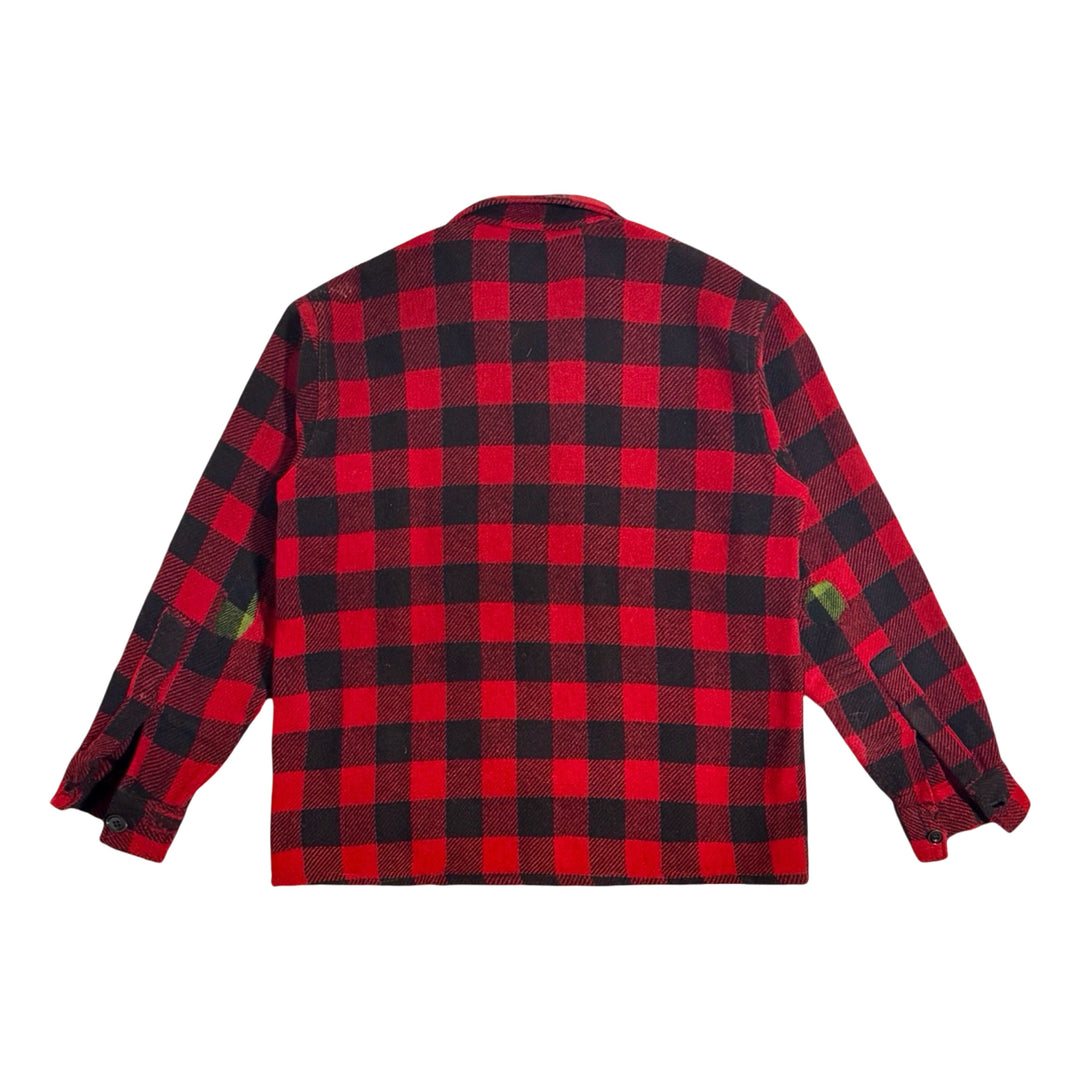 Buffalo plaid wool shirt back