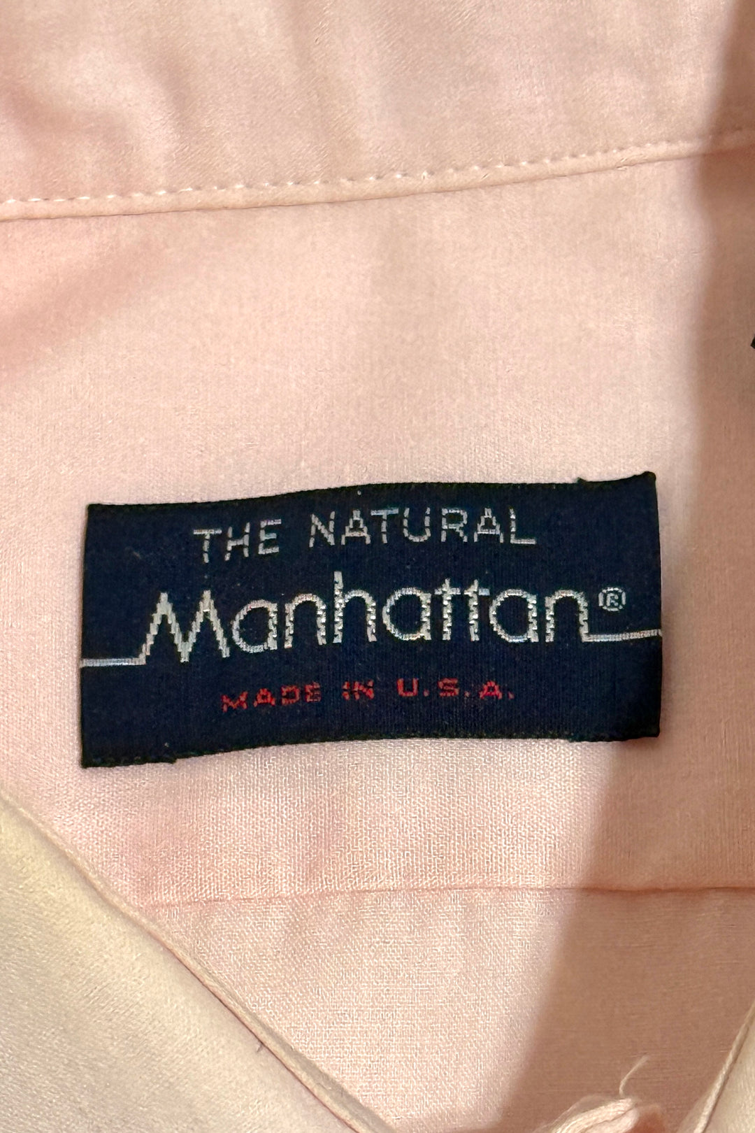 1970’S MANHATTAN MADE IN USA PINK DISCO L/S B.D. SHIRT X-LARGE