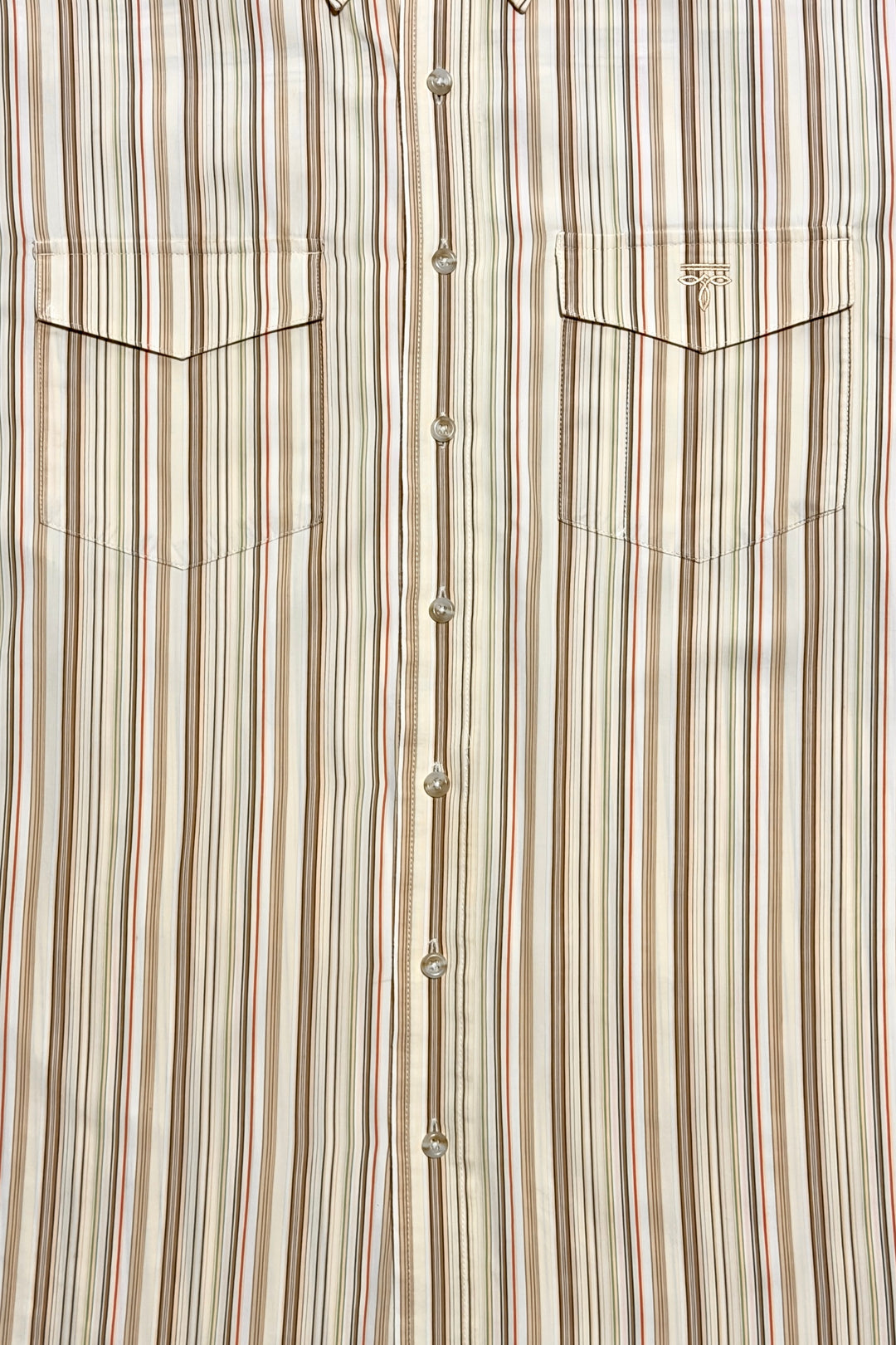 1990’S LUCCHESE CLASSICS STRIPED WESTERN SNAP L/S B.D. SHIRT LARGE