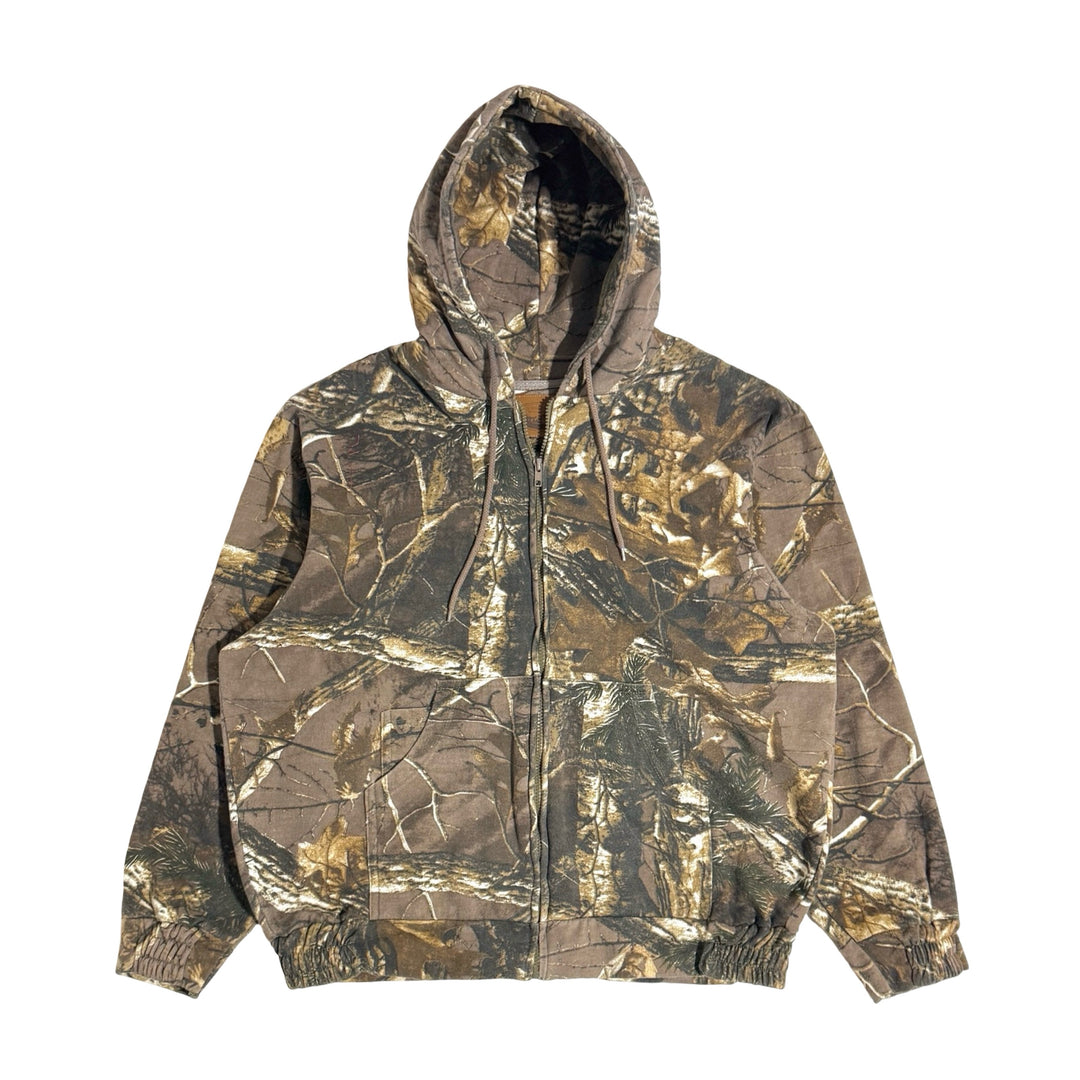 1990’S WOODLAND CREEK HUNTING CAMO ZIP HOODIE SWEATER X-LARGE