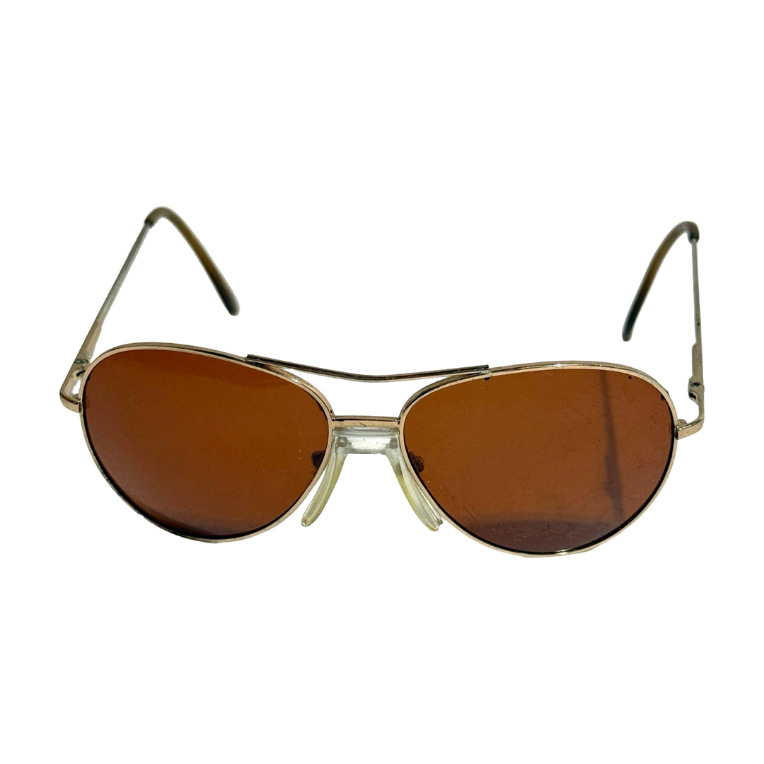 1970’S GOLD FRAME AVIATOR HAVANA LENSE SUNGLASSES