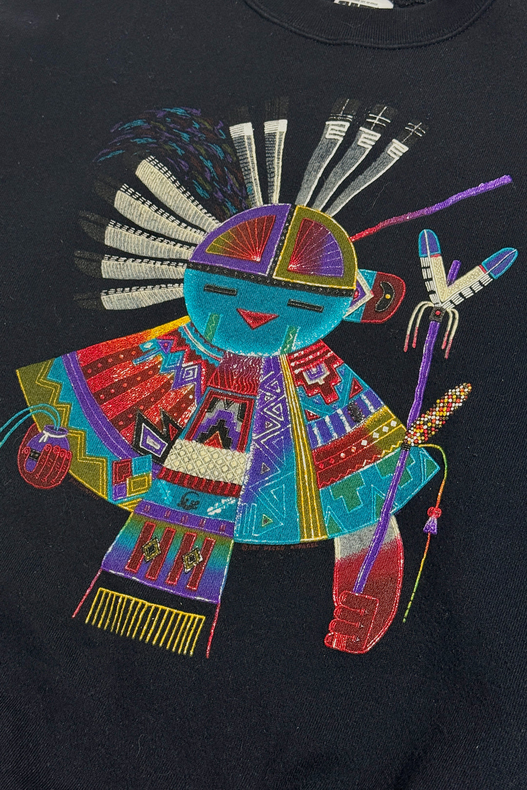 1990’S KACHINA ARTWORK FLEECE CREWNECK SWEATER X-LARGE
