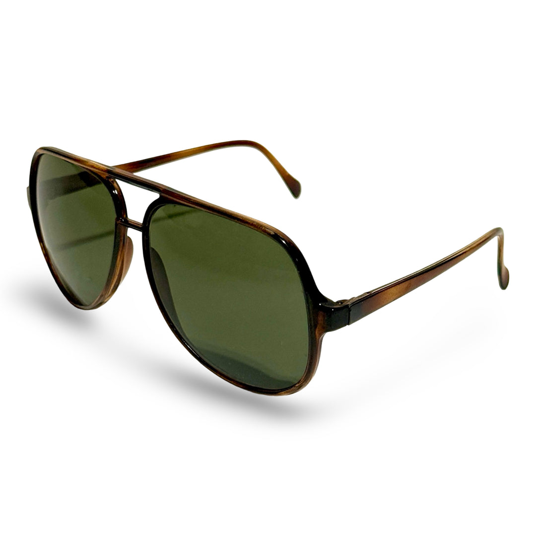 1970’S TORTOISE SHELL ACETATE FRAME SMOKE LENSE AVIATOR SUNGLASSES