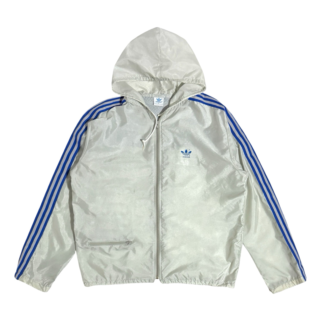 1970’S ADIDAS MADE IN GERMANY TREFOIL HOODED PACKABLE RUNNING JACKET LARGE