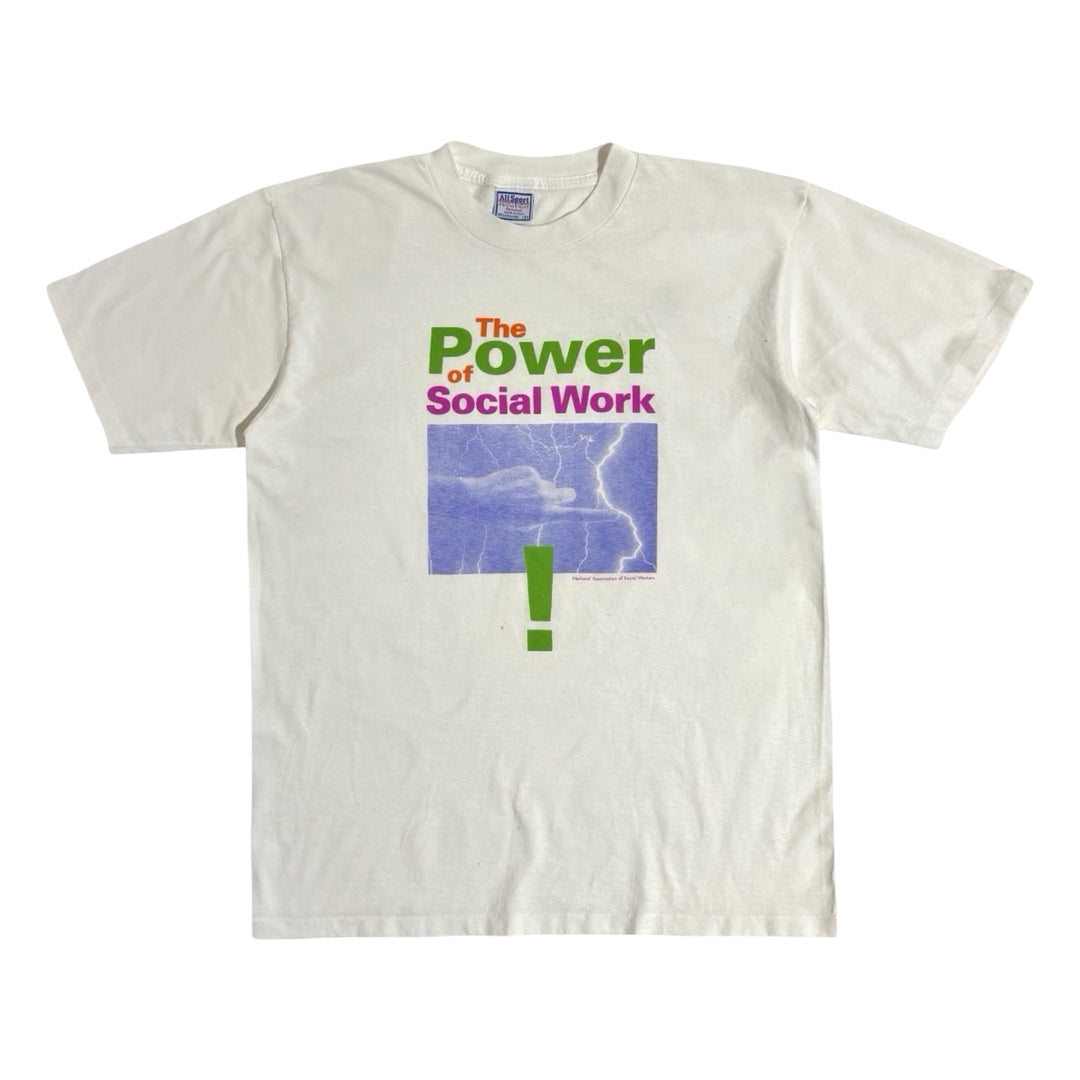1990’S THE POWER OF SOCIAL WORK MADE IN USA SINGLE STITCH S/S T-SHIRT LARGE